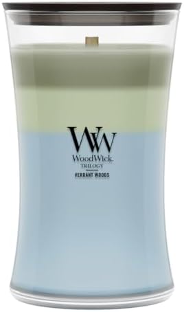 WoodWick Verdant Woods Tri-Scented Candle, Crackling Wick, 21.5oz by WoodWick