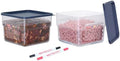 2 Pack 12 QT Commercial Food Storage Containers with Lids, BPA-Free Translucent Square Containers with Handles for Flour, Dough Rising, Rice and Bulk Ingredients by GATBO