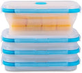Collapsible Food Storage Containers with Airtight Lid & Vent, 27oz, Kitchen Stacking Silicone Collapsible Meal Prep Container Set for Leftover, Microwave Freezer Dishwasher Safe, Translucent, Set of 4 by Annaklin