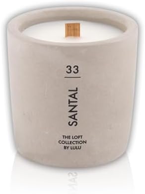 Lulu Candles | Santal Scented Candle | The Loft Collection | Concrete Cement Jar Candle | Soy Candles for Home Fragrance & Decor | Wood Wicked & Highly Scented Candle | 9 Oz. - Image 2