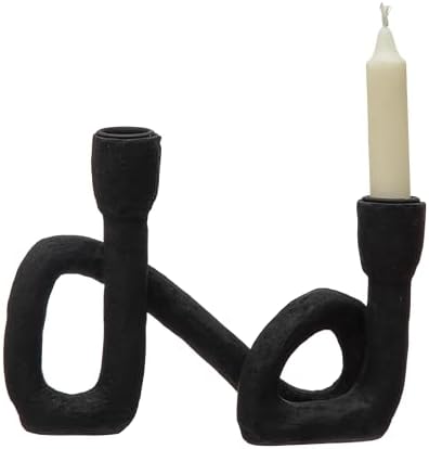 Bloomingville Decorative Resin Double Taper Candle Holder, Black (Pack of 8) - Image 5