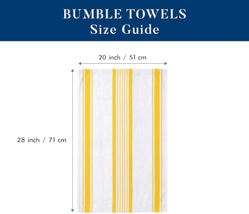 Premium Kitchen Towels 6 Pack 100% Cotton 20"x28" Dish Towels Yellow Stripe - Image 2
