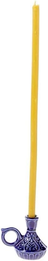 Set of 2 Ceramic Candleholders for Danilovo Slim Taper Candles, Orthodox Candleholders, for Candles up to Diameter 2/5 Inches (Blue) - Image 4