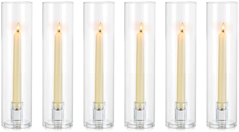 NUPTIO Hurricane Candle Holder for Candlesticks: 11.8" H Set of 6 by Nuptio