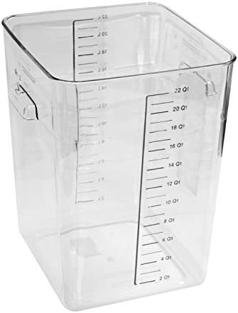 Rubbermaid Commercial Products Space Saving Square Food Storage Container 22 Quart Clear for Kitchen/Sous Vide/Meal Prep by Rubbermaid