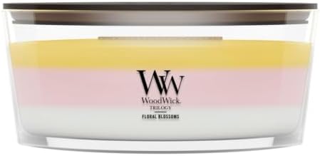 WoodWick Floral Blossoms Tri-Scented Candle, Crackling Wick, 16oz by WoodWick