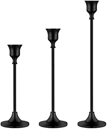 Vintage Black Candelabra Candle Holders for Fireplace & Party by BEZURA
