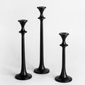 Black Iron Taper Candle Holder - Set of 3 Decorative Candle Stand by SUJUN