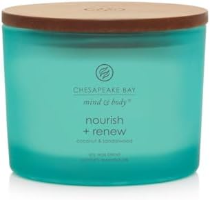 Chesapeake Bay Candle Mind & Body 3-Wick Coffee Table Jar Candle Nourish + Renew (Coconut & Sandalwood) by ChesapeakeBayFragrance