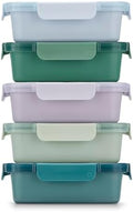 Ello Color Lock Ceramic-Coated 3.4 Cup Meal Prep Containers, 10 Pc, Blue by Ello