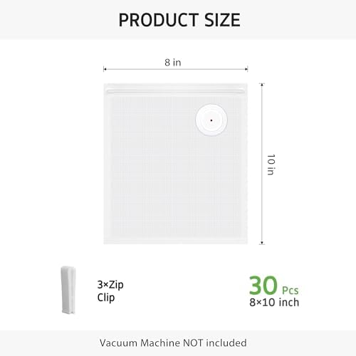 Syntus 30 Pcs Reusable Vacuum Sealer Bags for Food, 8"x10" Small Size - Image 2