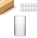WGVI Hurricane Candle Holder Sleeve, Wide 4.7", Height 8", Clear Glass Cylinder Candleholder, Chimney Tube, Open Ended Candle Shade, 12 Pieces Bulk by WGVInternational-OpusGlassware