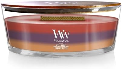 WoodWick Autumn Harvest Trilogy Tri-Scented Candle, Crackling Wick, 16oz by WoodWick