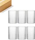WGVI Hurricane Candle Holder Sleeve, Wide 4.7", Height 8", Clear Glass Cylinder Candleholder, Chimney Tube, Open Ended Candle Shade, 6 Pieces Bulk by WGVInternational-OpusGlassware