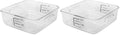 Rubbermaid Commercial Products Plastic Space Saving Square Food Storage Container For Kitchen/Sous Vide/Food Prep, 2 Quart, Clear (Fg630200Clr) (Pack of 2) by Rubbermaid