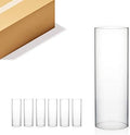 WGVI Hurricane Candle Holder Sleeve, Wide 3", Height 10", Clear Glass Cylinder Candleholder, Chimney Tube, Open Ended Candle Shade, 6 Pieces Bulk by WGVInternational-OpusGlassware
