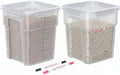 2 Pack 4 QT Airtight Commercial Food Storage Containers, BPA-Free Translucent Polypropylene, Built-In Labeling Area, Stackable for Sugar & Rice, Tall Model by GATBO