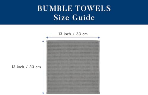 Bumble Premium Dish Cloths 13"x13" (6 Pack) | 100% Natural Ring Spun Cotton | 400 GSM | Highly Absorbent & Soft |Yarn Dyed & Solid Dyed Terry Dish Cloth Set - Grey - Image 2