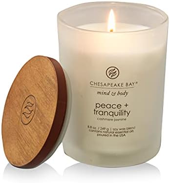 Chesapeake Bay Medium Jar Candles Duo - Peace + Tranquility (Cashmere Jasmine) and Serenity + Calm (Lavender Thyme) Home Decor (Pack of 8) - Image 2