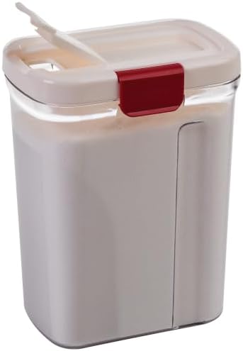Progressive PrepSolutions Sugar Keeper – Airtight Storage Container for Keeping Sugar Fresh, BPA-Free, 4 lb Capacity, Easy Pour Design, White/red - Image 4