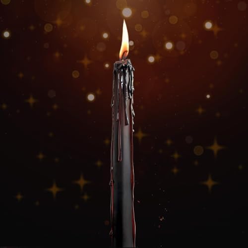 YOROXRG 12PCS 10-Inch Black Bleeding Taper Candles,Vampire Tears Taper Candles- Unscented Ideal for Halloween, Christmas, Rituals, and Themed Party Decor - Image 4