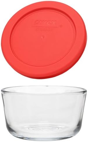 Pyrex Simply Store 1 Cup Single Glass Food Storage Container, Plastic Lid by Pyrex