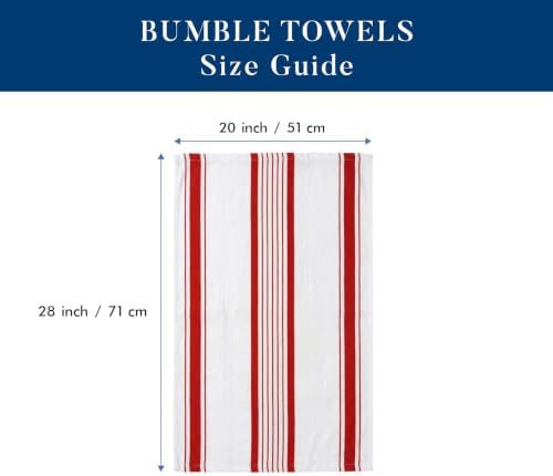 Premium Kitchen Towels 6 Pack 100% Cotton 20"x28" Dish Towels Red Striped - Image 2