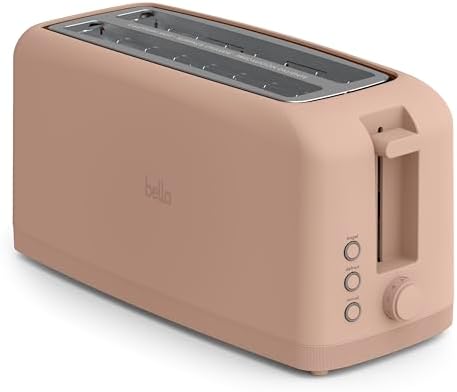 bella Fits-Anywhere™ Slim Toaster, 4 Slice Extra Long & Wide Slot, Blossom by bella