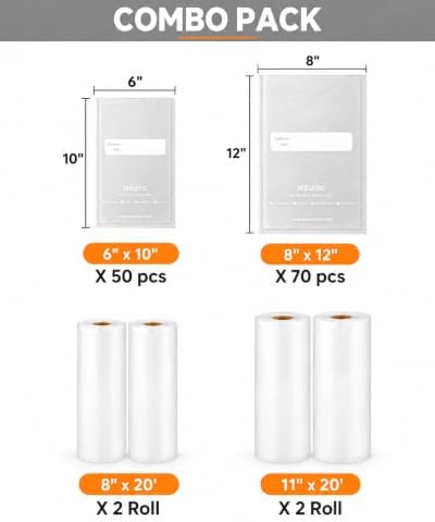 Food saver vacuum sealer bags rolls, Multiple Sizes, Box Storage,Less Waste - Image 2