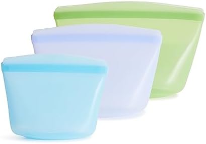 Stasher Premium Reusable Silicone Bags and Lunch Bag, 3-Pack, Multicolor by Stasher