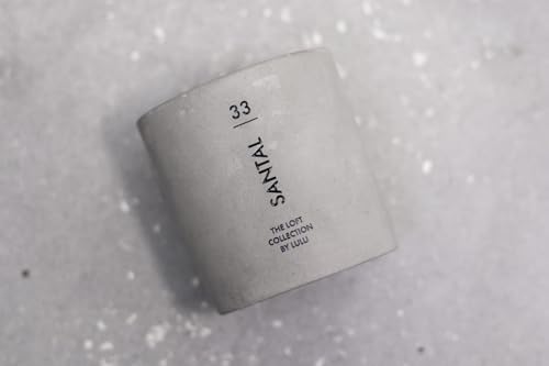Lulu Candles | Santal Scented Candle | The Loft Collection | Concrete Cement Jar Candle | Soy Candles for Home Fragrance & Decor | Wood Wicked & Highly Scented Candle | 9 Oz. - Image 3