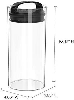Prepara Evak Fresh Saver, Medium-Tall Airless Canister with Black handle, 2.3 Quart, Clear (Pack of 2) - Image 2