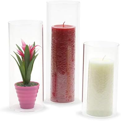 WGVI Hurricane Candle Holder Sleeve, Wide 4", Height 6", Clear Glass Cylinder Candleholder, Chimney Tube, Open Ended Candle Shade, 6 Pieces Bulk - Image 7