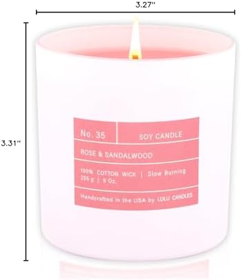 Lulu Candles | Rose & Sandalwood | Smells Floral & Woody | Luxury Scented Soy Jar Candle | Hand Poured in The USA | Highly Scented & Long Lasting (9 Oz. Limited Edition) - Image 5