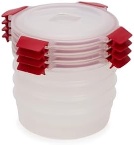 Joseph Joseph Nest Lock 8-piece Plastic BPA Free Round Food Storage Container Set with Lockable Airtight Leakproof Lids - Red by Unknown