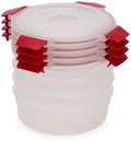 Joseph Joseph Nest Lock 8-piece Plastic BPA Free Round Food Storage Container Set with Lockable Airtight Leakproof Lids - Red by Unknown