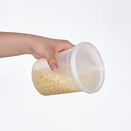 [32 oz. -24 Sets ] Plastic Deli Food Storage Soup Togo Containers With Airtight Lids Clear Disposable Takeout Quart Container Freezer Safe | Meal Prep | Stackable | Leakproof | BPA Free | Microwavable - Image 4