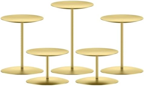 Smtyle Gold Candle Stands for Pillar Candles, Reversible Set of 5 by smtyle