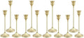 Candlestick Holders 4 Sets(12 Pcs), Gold Candle Holders with Anti-Slip Pad, Metal Taper Candle Holder, Candle Holder for Wedding Fireplace Mantel Housewarming Gift by Tunyet