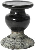 Creative Co-Op 2-Tone Sculptural Terracotta Pillar Candle Holder, Distressed Black by Unknown