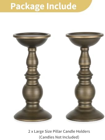 NUPTIO Bronze Candle Holder for Pillars: Table Centerpiece for 3" Candles - Image 4