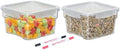 2 Pack 2 QT Commercial Airtight Food Storage Containers, Clear Polycarbonate Kitchen Ingredient Storage Containers, Stackable Food Prep Containers for Spices, Seasonings, Nuts, Tall Model by GATBO