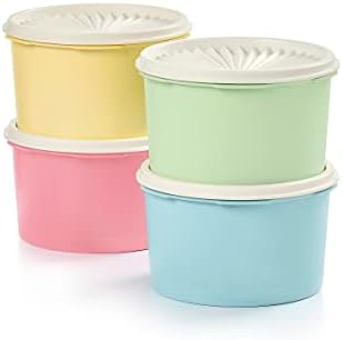 Tupperware Heritage 8-Piece Pastel Canister Set (4 Containers + 4 Lids) by Tupperware