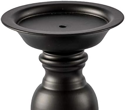 Black Metal Pillar Candle Holders Set of 2 - Image 3