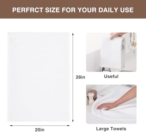 Homaxy 100% Cotton Oversized Waffle Weave Kitchen Towels 6-Pack, White - Image 3