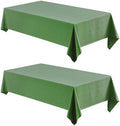 Veblandy 2 Pack Rectangle Tablecloth, 52x70 inch, Water Resistant Wrinkle Free Linen Textured Table Cloth Washable, Decorative Fabric Table Cover for Dining, Party and Camping, Green by Veblandy