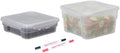 2 Pack Airtight Commercial Food Storage Set, 2 QT & 4 QT BPA-Free Translucent Polypropylene, Stackable, Gold Scale Markings for Dry Ingredients, Shallow Model by GATBO