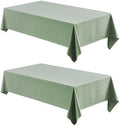 Veblandy 2 Pack Rectangle Tablecloth, 60x84 inch, Water Resistant Wrinkle Free Linen Textured Table Cloth Washable, Decorative Fabric Table Cover for Dining, Party and Camping, Sage Green by Veblandy