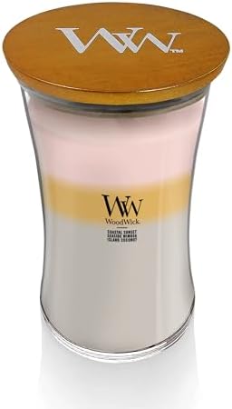 WoodWick Island Getaway Trilogy Gifts for Women and Men, 21.5 oz Large Hourglass Trilogy Candle with Crackling Wick (Pack of 4) - Image 3