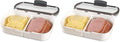 ProKeeper Split Deli Food Storage Container with Air-Tight Silicone Seal and Dry Erase Compatible Lid, 11.75 (Pack of 2) by ProgressiveInternational